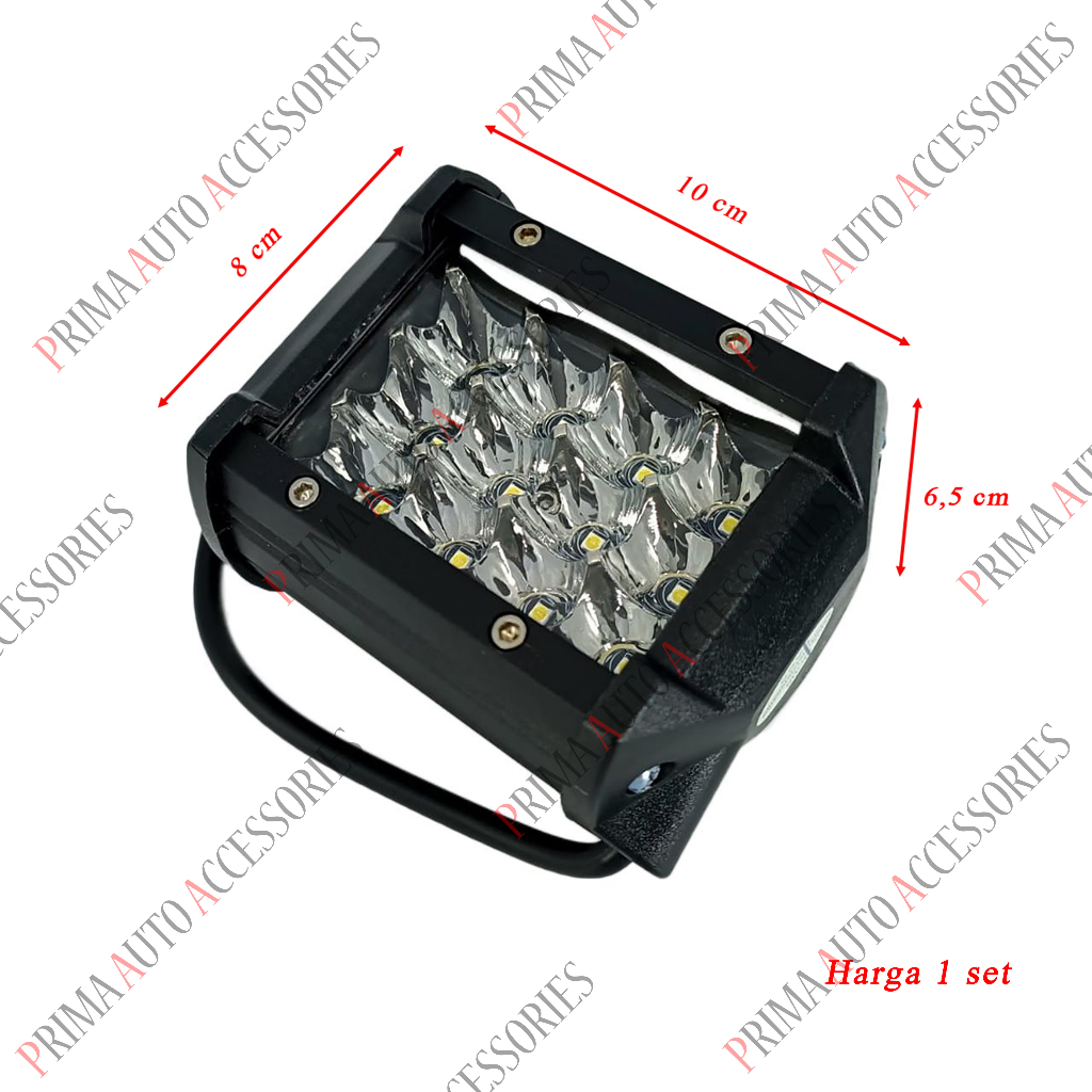 Lampu Tembak Sorot LED Spion Motor / Mobil Cree 12 Mata 12-24 VOLT