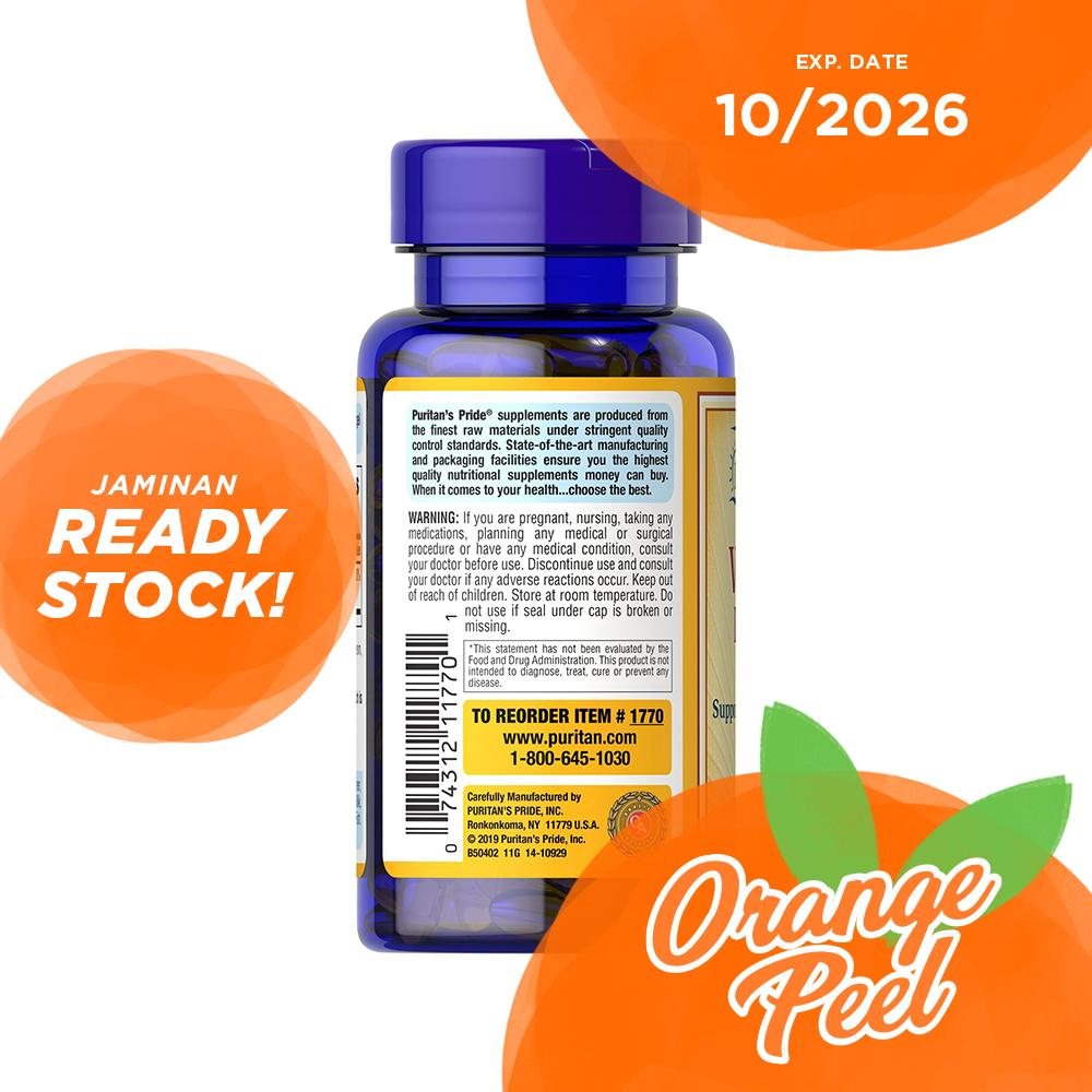 Puritan Vitamin E 400 IU 180 / 268 mg 100% Natural w/ d-Alpha Tocopheryl 50 100 Softgels