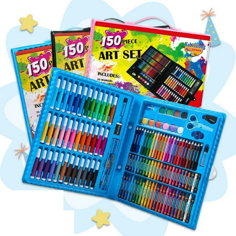 

Crayon Set isi (150pcs) / Alat Menggambar Mewarnai Dan Melukis Untuk Anak-Anak
