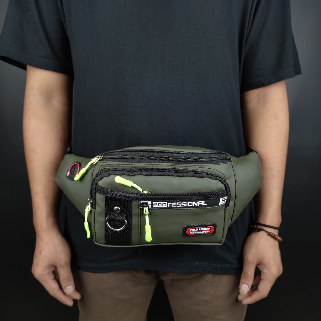 Waistbag Waterproof Import Quality Polo Amstar Tas Pinggang Anti Air Tas Selempang Bahu