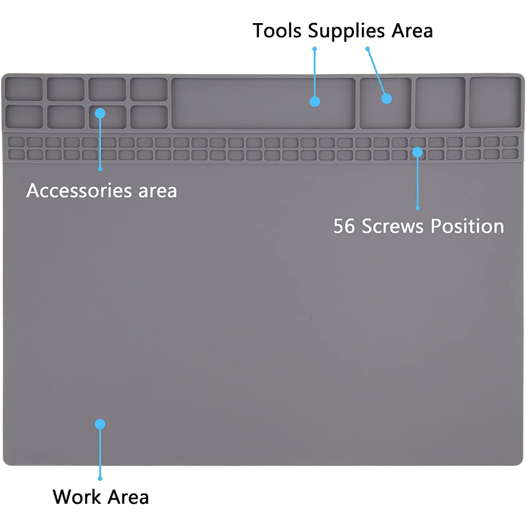 Alas Solder Silikon Magnetic Soldering Mat Heat Resistant 40cm - WZ-30 - Gray