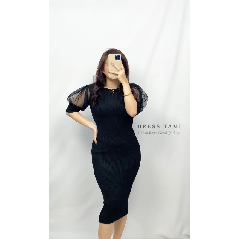 MDLV ~ DRESS TAMI RAJUT DRESS BODYCON RAJUT DRESS KOREA KEKINIAN DRESS RAJUT POLOS FASHION WANITA