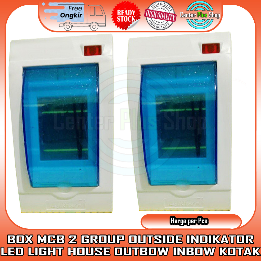 BOX MCB 2 GROUP BOKS BOK OUTSIDE INDIKATOR INBOW OUTBOW DUA GRUP TUTUP TRANSPARAN OUT SIDE MIKOTEK R