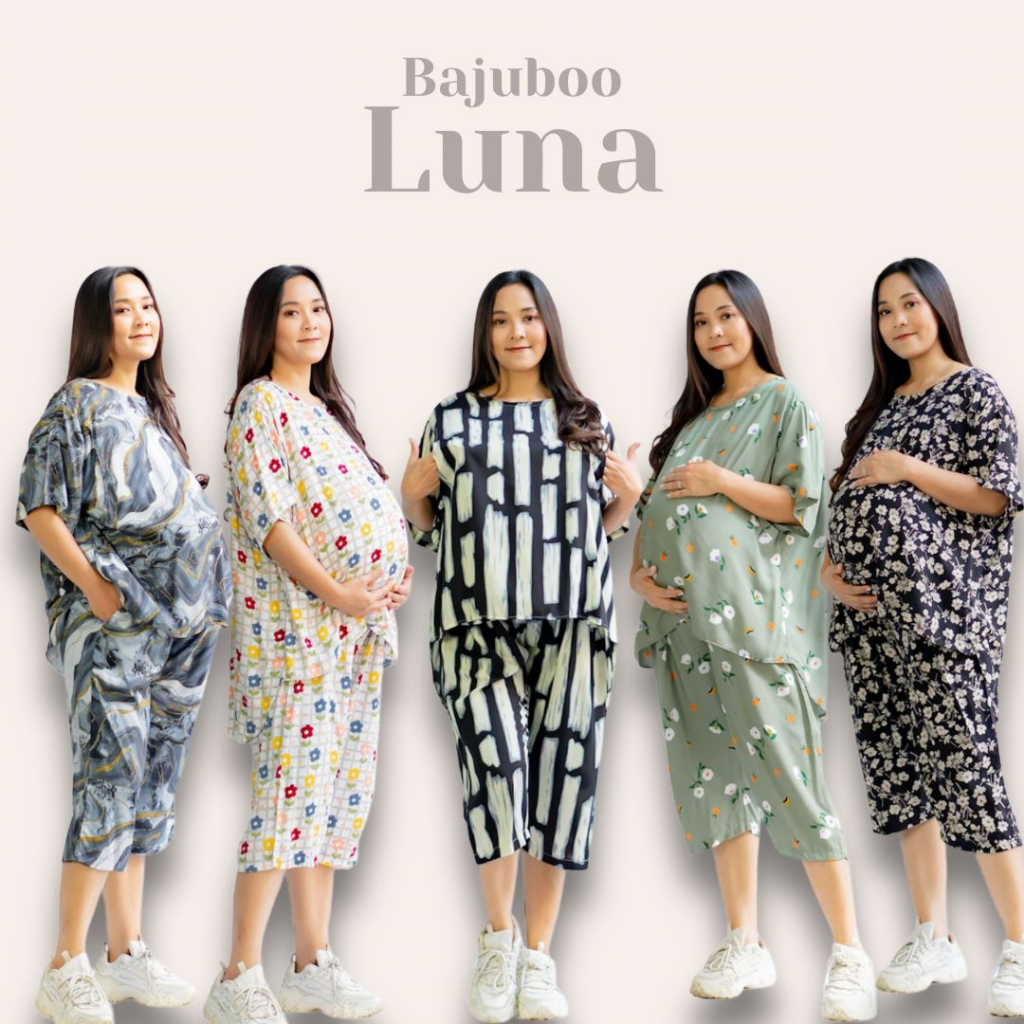 Bajuboo Luna - One set Busui &amp; Bumil Friendly Rayon