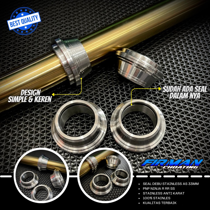 SEAL DEBU CUSTOM STENLIS STAINLESS SHOCK DEPAN NINJA R RR SS AS 33MM (Sepasang)