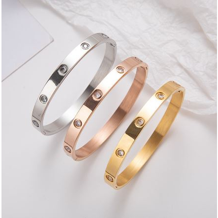 Gelang Tangan Titanium Energi Magnetik Om Mani Padme Hum Untuk Wanita Perhiasan Wanita Anti karat Lapis emas premium