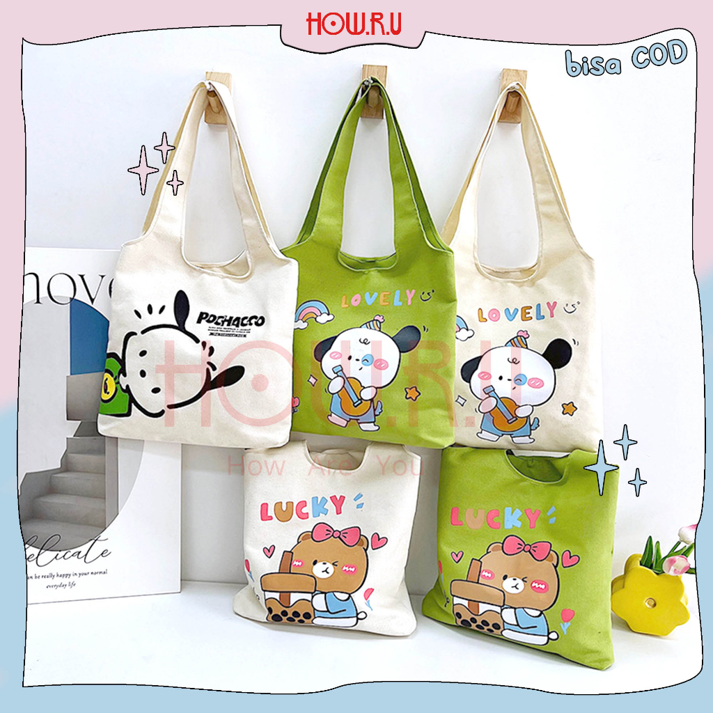 Tote bag Panjang / Tas tote Estetik Karakter Korea
