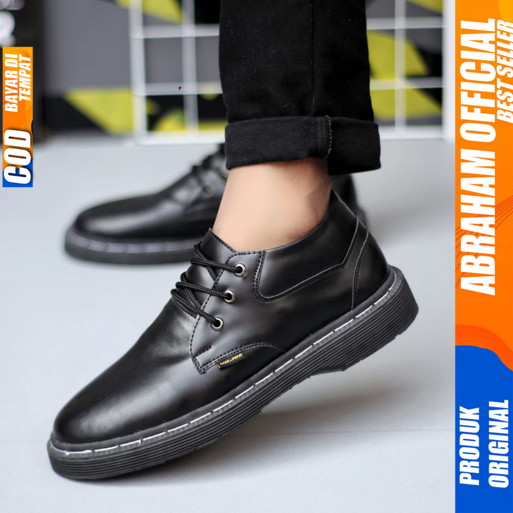 Sepatu Formal Docmart Tali Hitam Casual Kulit Pantofel Kerja Pria