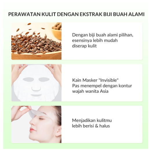 BIOAQUA Sheet Mask Masker Wajah Biji Buah Face Mask 25 Ml