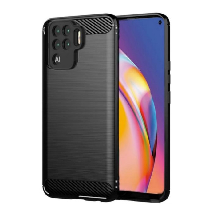 Case OPPO Reno 5F Black Carbon Premium Fiber