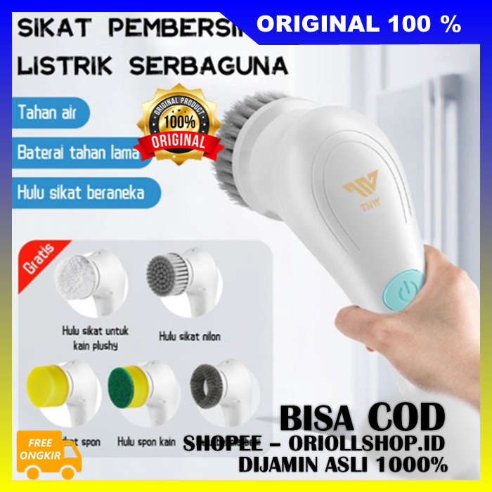 Sikat Elektri Sikat Pembersih Serbaguna Sikat Elektrik 5 in 1 100% ASLI