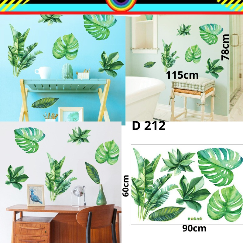 D212 WALLSTICKER WALL STICKER STIKER SETIKER HIASAN DINDING DAUN HIJAU DEKORASI RUMAH RUANG TIDUR TEMPELAN KERAMIK KRAMIK TEMBOK WALLPAPER WALPAPER DEKOR RUANG KELUARGA DECOR PINTU JENDELA KACA KAMAR MANDI MINIMALIS KEKINIAN MURAH @banyak