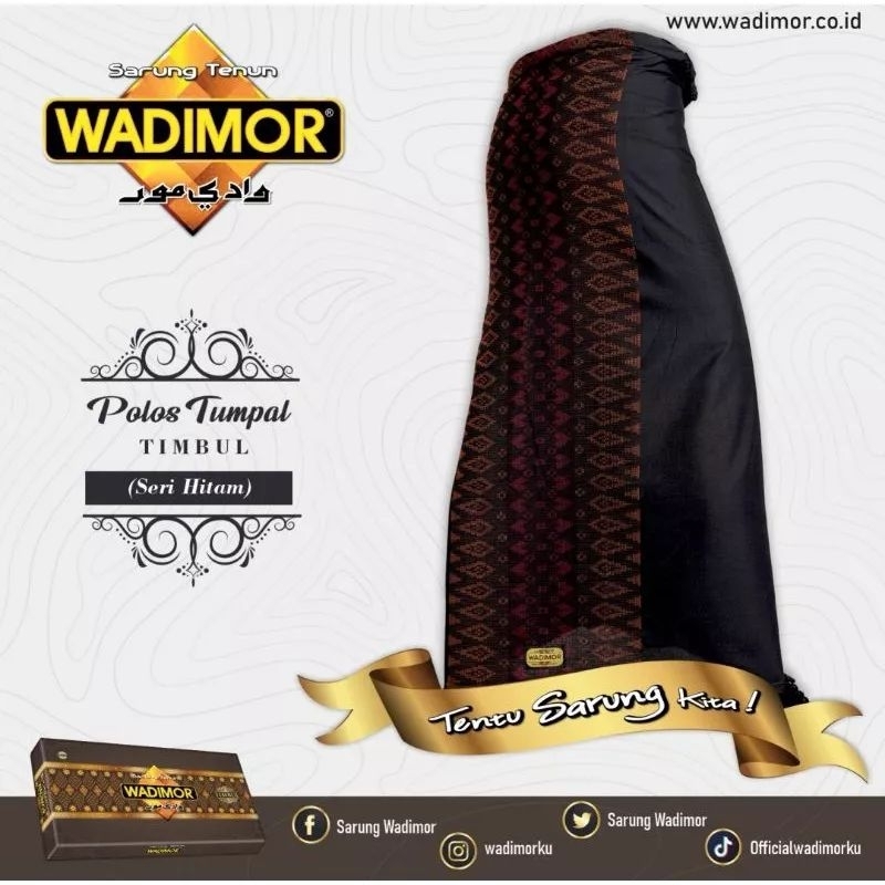 Sarung WADIMOR Polos TUMPAL TIMBUL Hitam