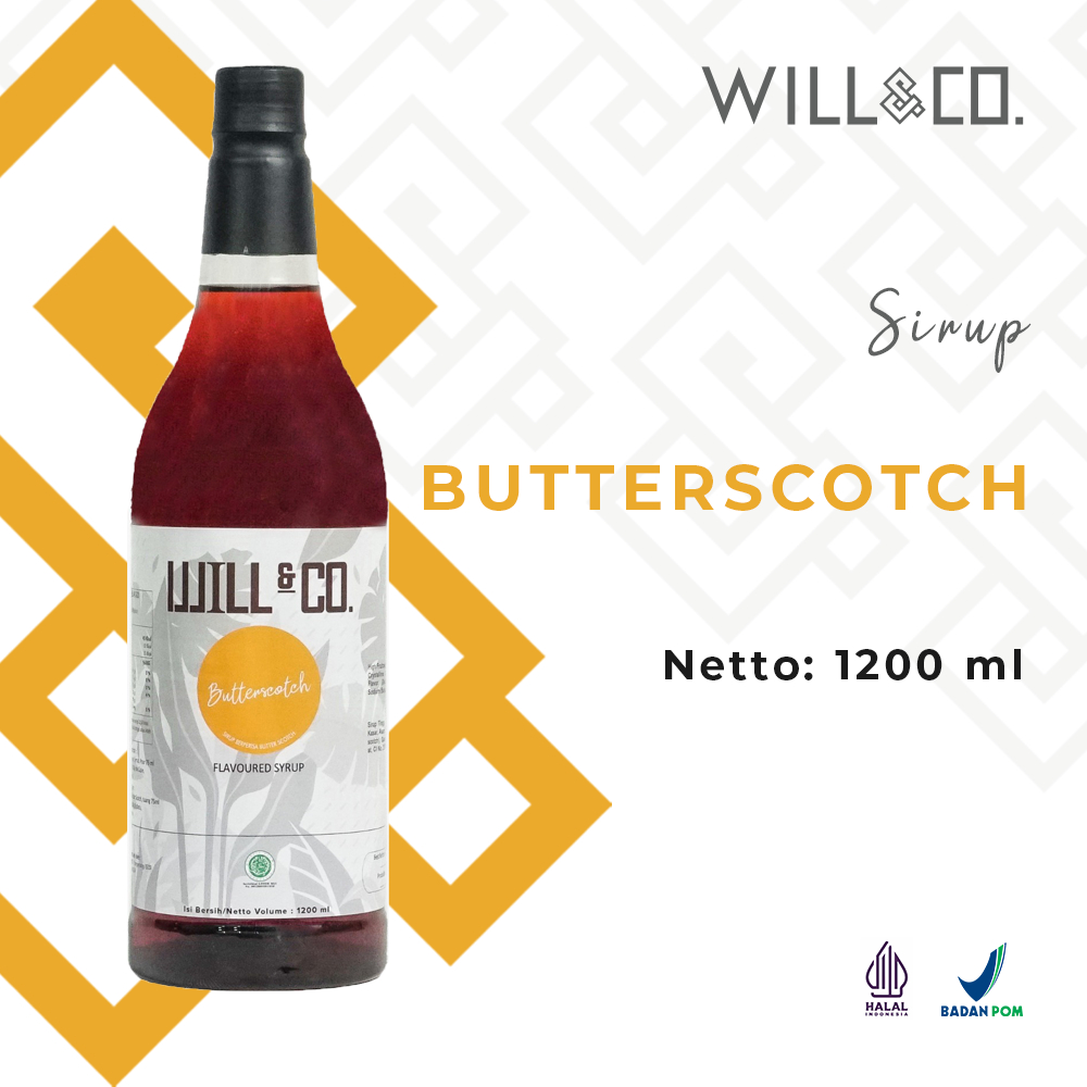 

Sirup Butterscotch Will&Co Syrup - Cita rasa minuman sirup karamel terbaik dan mewah