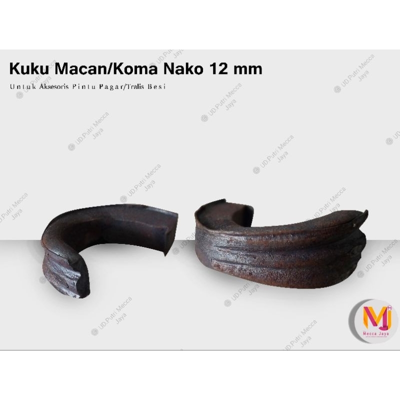 Ornamen Koma/Kuku Macan besi nako 10mm