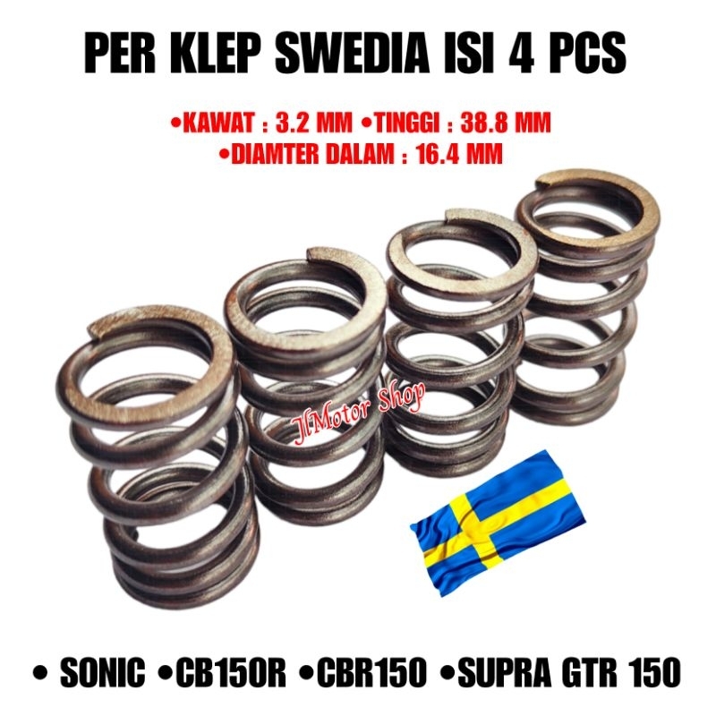 PIR PER KLEP SWEDIA SONIC 150 R CB150 R CBR150 R SUPRA GTR 150 CB 150 CBR 150 ORIGINAL SWEDIA ISI 1 SET 4 PCS