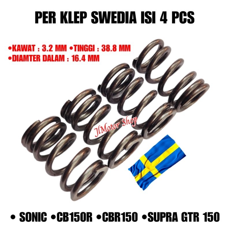 PIR PER KLEP SWEDIA SONIC 150 R CB150 R CBR150 R SUPRA GTR 150 CB 150 CBR 150 ORIGINAL SWEDIA ISI 1 SET 4 PCS