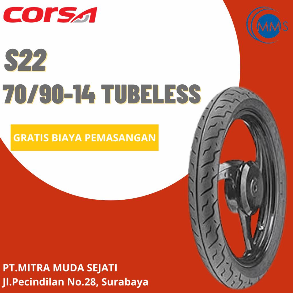 BAN MOTOR CORSA 70/90-14 S22 TUBELESS