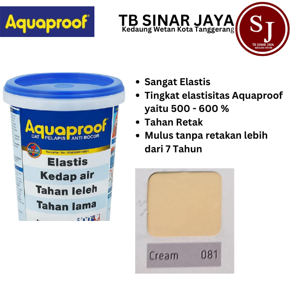 Cat Aquaproof Cat Pelapis Anti Bocor Kemasan 1kg - 081 Cream