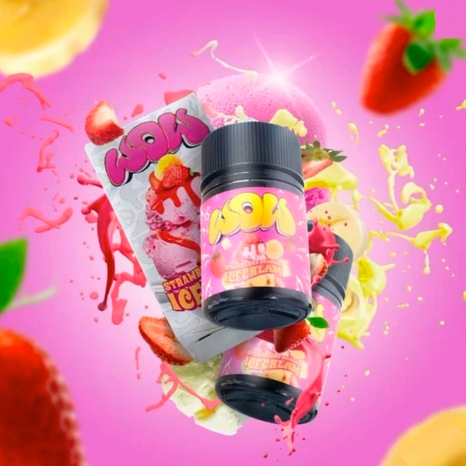 LIQUID 60ML WOW STRAWBERRY BANANA ICE CREAM