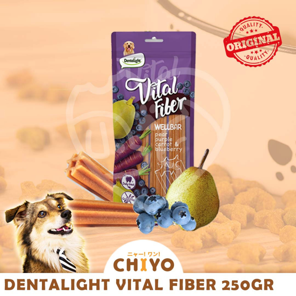 DENTALIGHT VITAL FIBER WELLBAR 8&quot; 250GR ISI 3PCS - SNACK ANJING