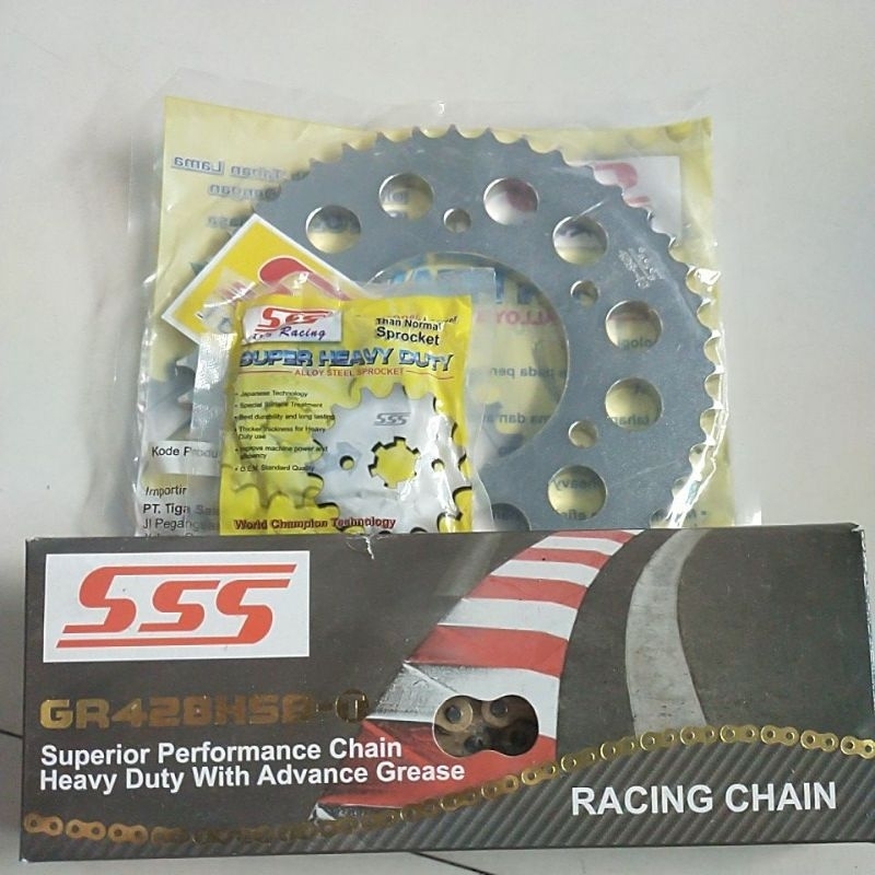 gear set sss rantai 428 HSBT 14 43 428 yamaha byson