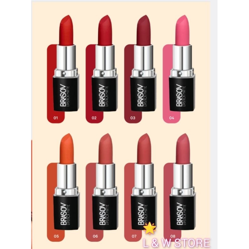 BRASOV LIPSTICK MATTE. 3,8gr/Lip Stick Brasov/BPOM