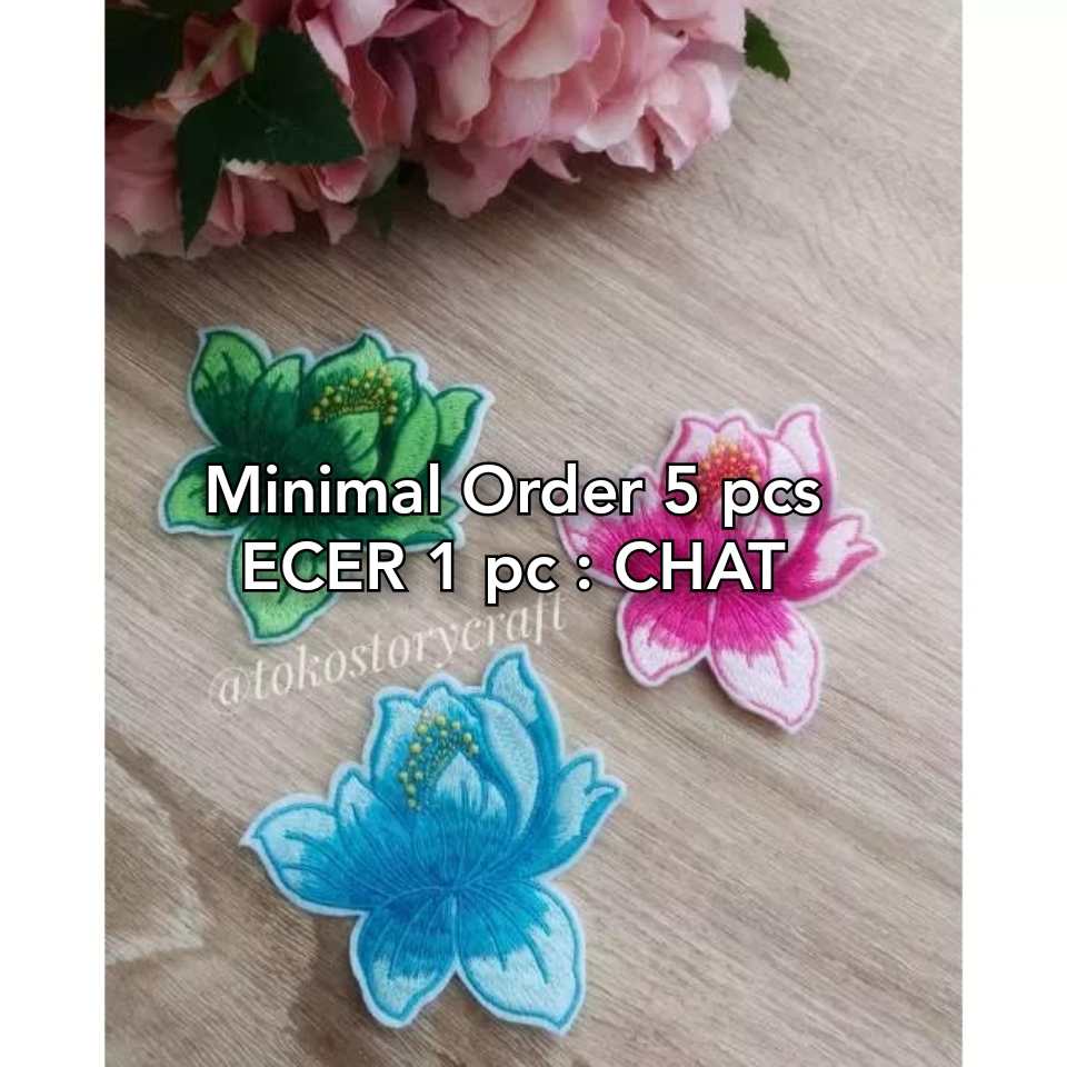 IRON PATCH LOTUS FLOWER | EMBLEM BORDIR TERATAI