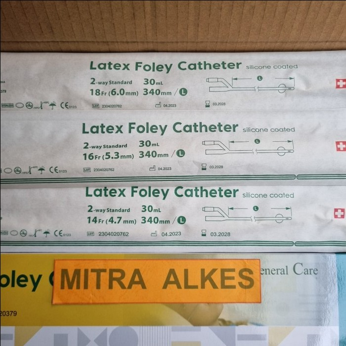 Poly Chatete r 2 Way Latex Silicone Coated GC. Poli Kateter 2Way General Care.