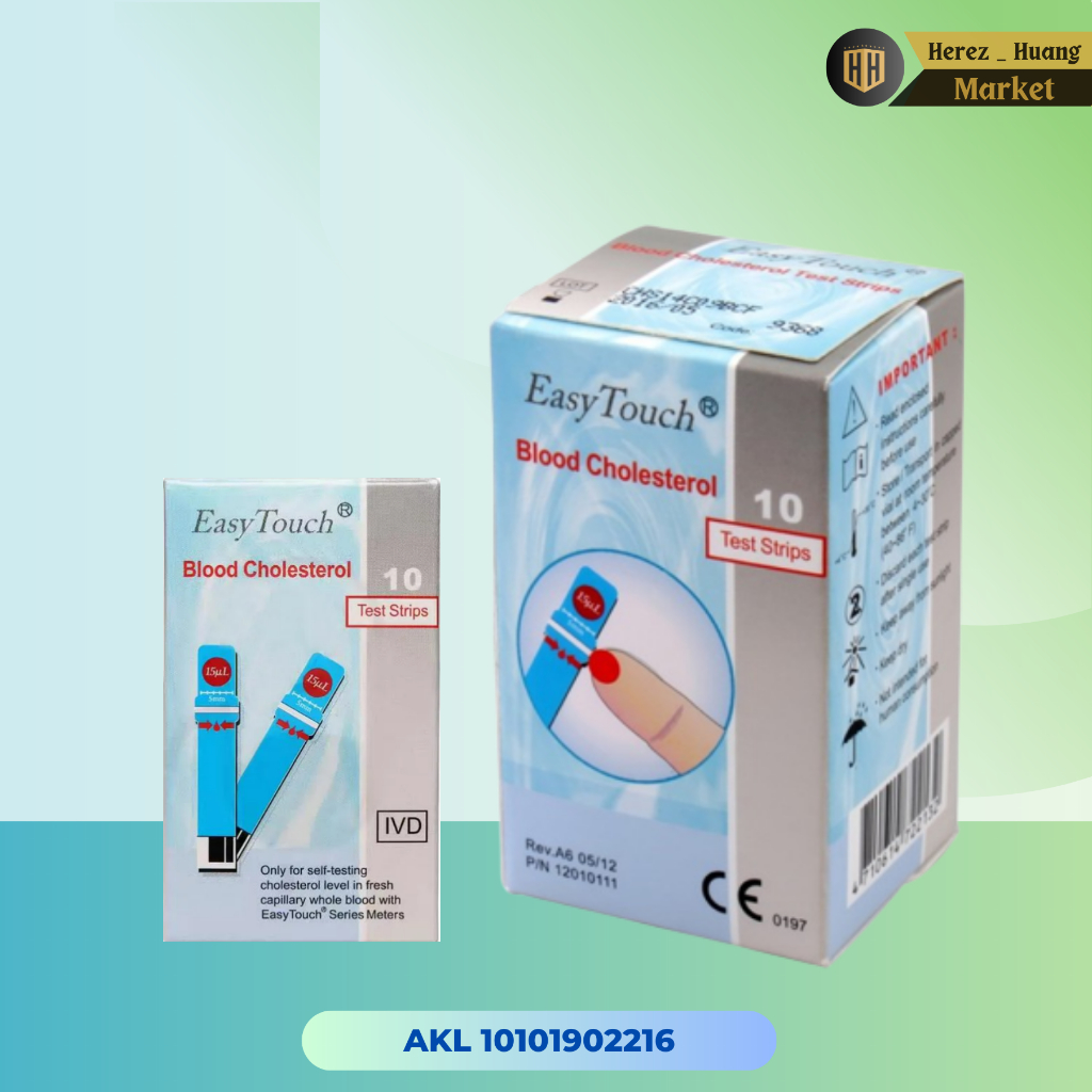 EASY TOUCH CHOLESTEROL Strip Test Kolestrol Easytouch Isi  Family 10 Strips