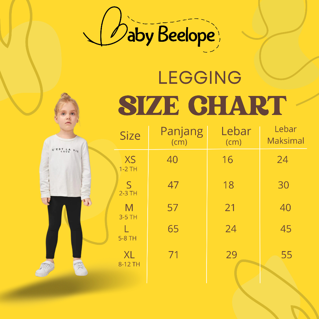 Termurah | Legging Anak Baby Beelope UK 1th s/d 13 th | Leging anak kaos rayon