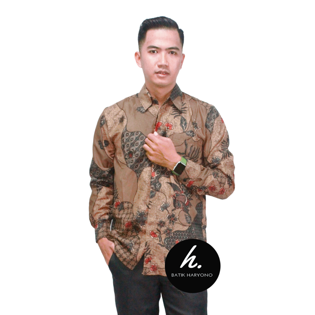 Baju Batik Pria Dewasa Murah Lengan Panjang Modern Kemeja Untuk Seragam Kondangan Kerja Mewah