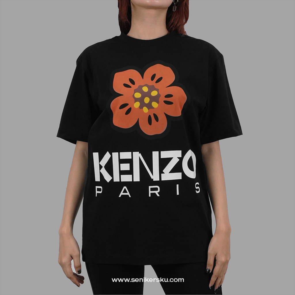 Kenzo Boke Big Flower Loose Black Tee