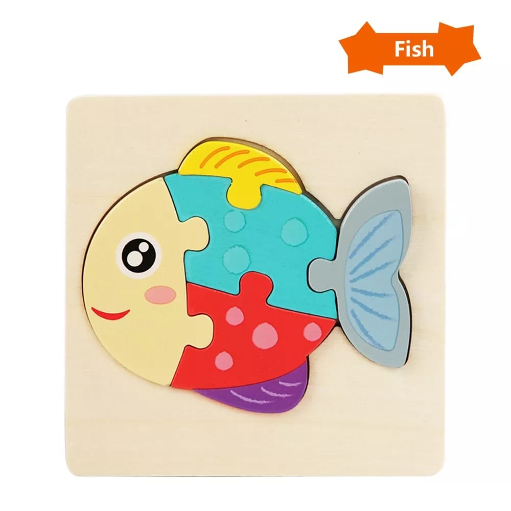 3D CARTOON SNAP PUZZLE / MAINAN PUZZLE 3D KAYU ANAK 538201