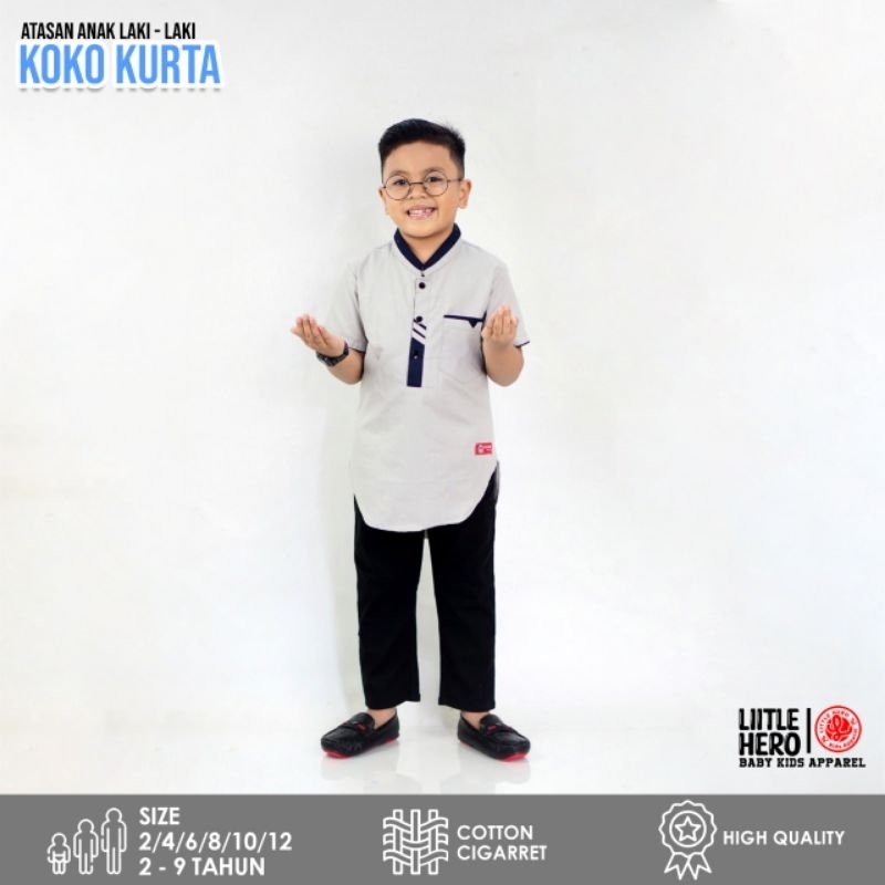 Baju Koko Kurta Anak Laki-laki Cowok Little Hero Usia 2-9 Tahun