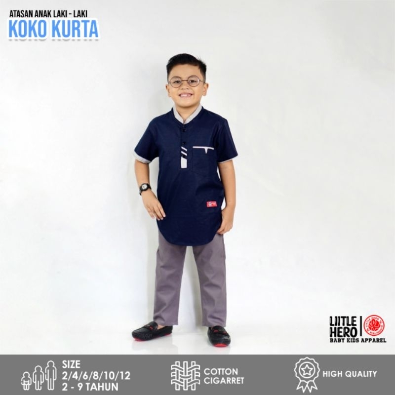 Baju Koko Kurta Anak Laki-laki Cowok Little Hero Usia 2-9 Tahun
