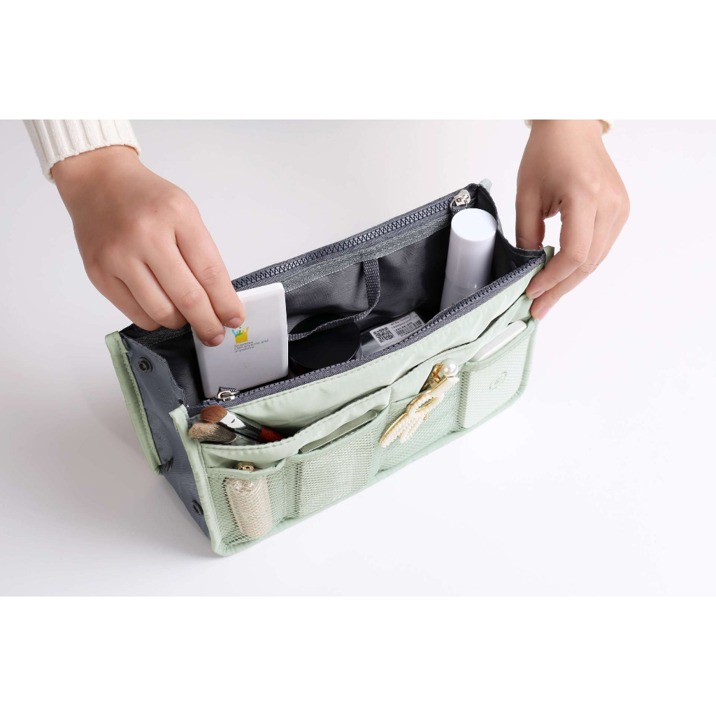 Insert Dual Bag In Bag Pouch Travel Organizer Dalaman Tas Kosmetik Polos