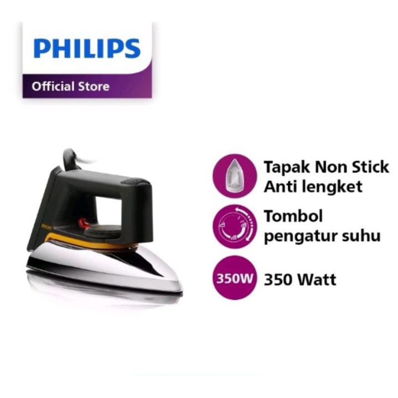 SETRIKA PHILIPS HD 1172 ORIGINAL WARNA ABU ABU GARANSI RESMI PHILIPS 2 TAHUN 220 Volt/50-60 Hz/350 W