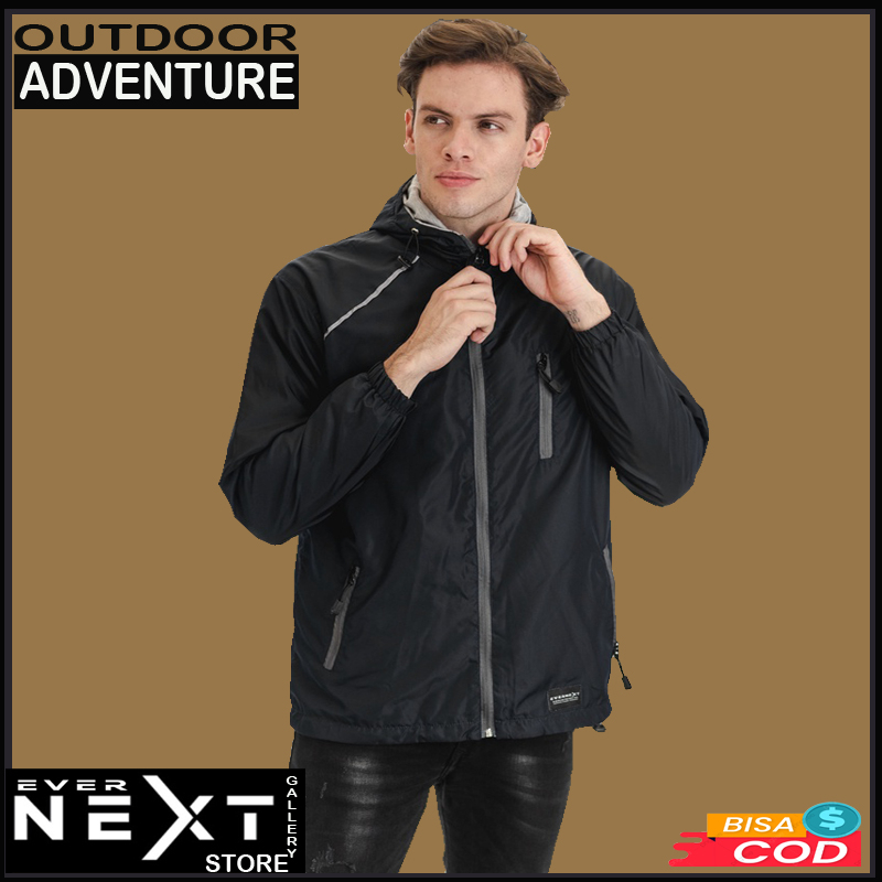 Jaket outdoor parasut hoodie pria jaket motor kualitas distro jaket adventure traveller anti angin jaket cowok trendy kekinian