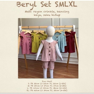 BERYL SET SETELAN ANAK PEREMPUAN SETELAN BAJU ANAK PEREMPUAN FASHION ANAK PEREMPUAN 1-5 TAHUN PNP