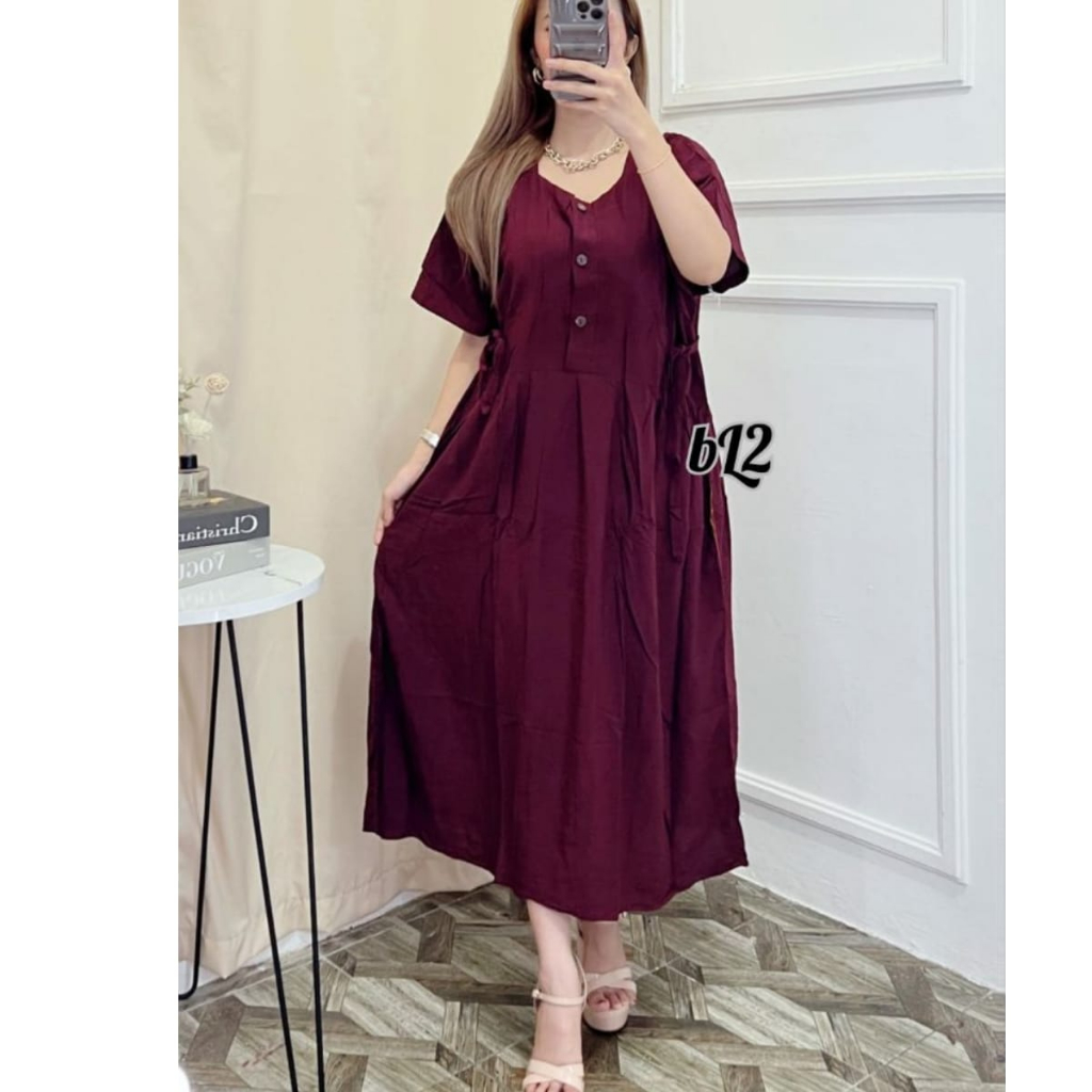 daster cibi polos baju casual terlaris busui bahan rayon dress bumil