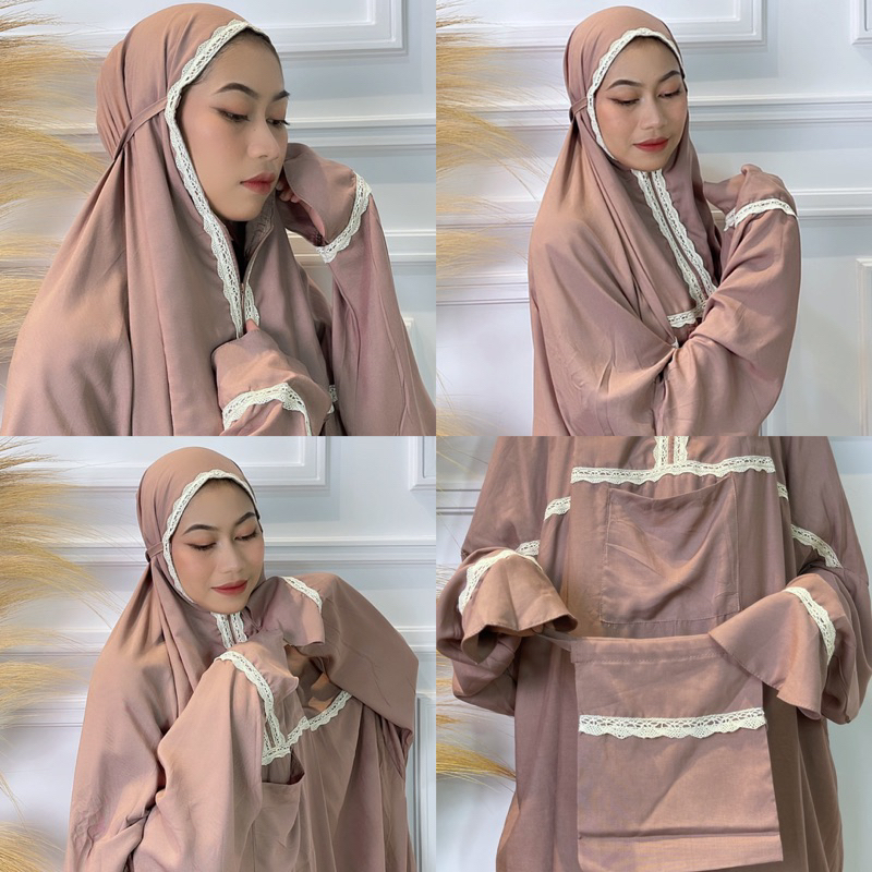 (free tasbih digital) MUKENA HADRAMAUT TERUSAN/LAJURAN RAYON SUPER JUMBO