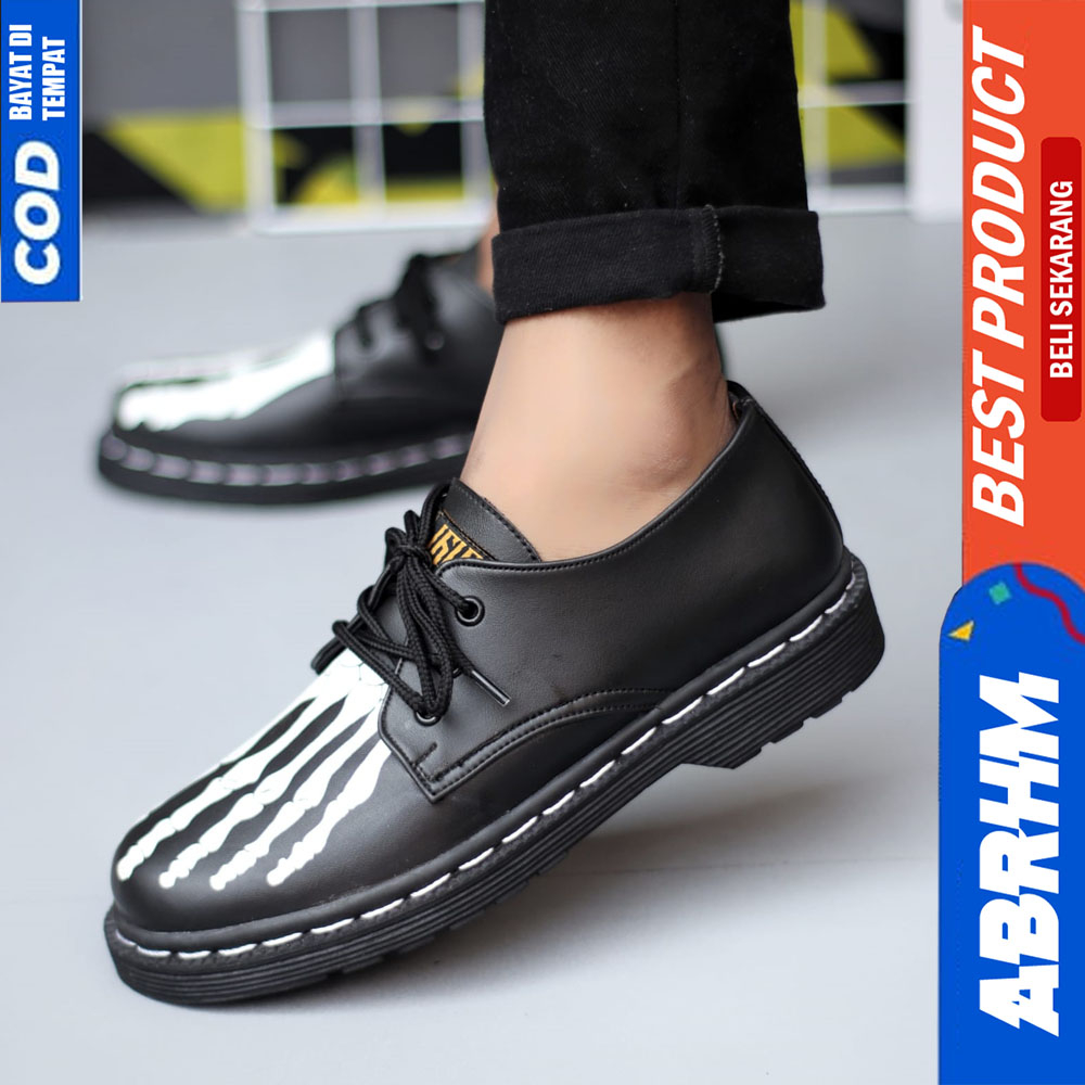 ABRHM Sepatu Formal Kerja Docmart Pantofel Hitam Casual Kerja Pria