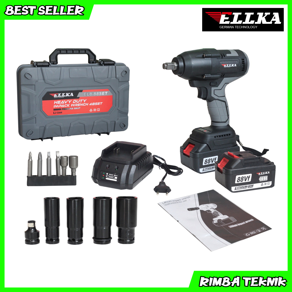 ELLKA IMPACT WRENCH JUMBO 88V HEAVY DUTY 600NM YUKIDO TOOLS BRUSHLESS 88V
