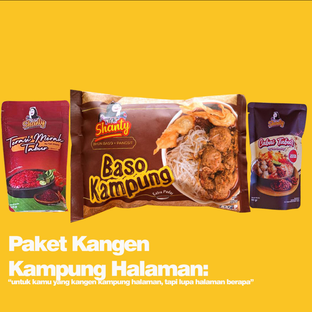 

Paket Kangen Kampung (Baso Kampung , Bumbu dapur terasi tabur pouch, cabe tabur pouch)