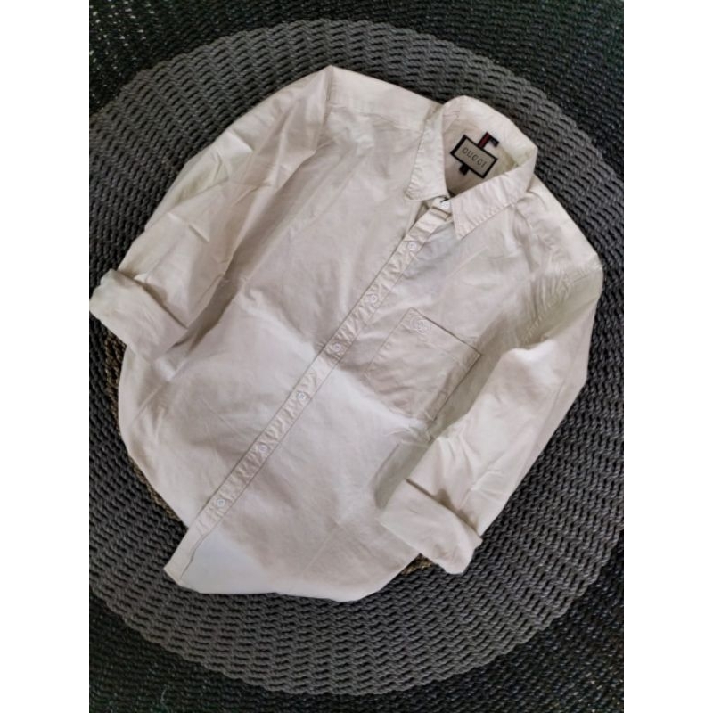 Kemeja Formal Pria Lengan Panjang/ Kemeja GUCCI Polos Pria Import/Kemeja Kerja Pria Terbaru