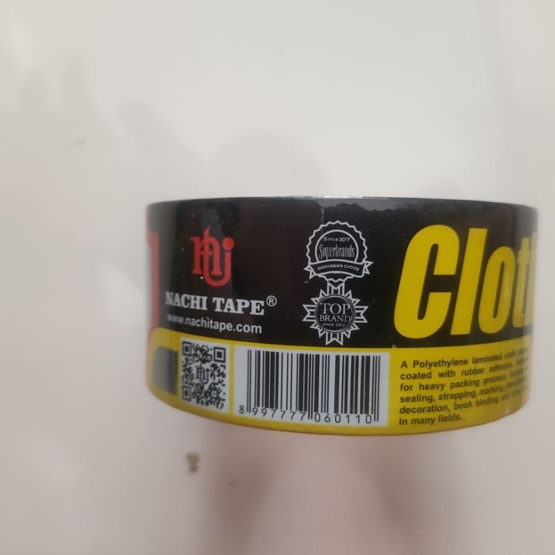

Lakban Hitam Nachi isolasi cloth tape lebar 23mm 35mm 46mm panjang 12 meter