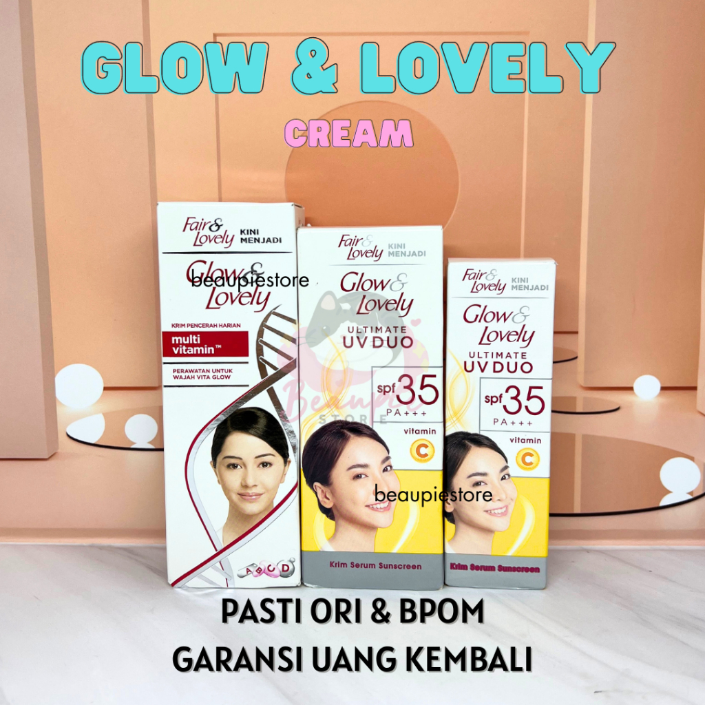 Glow &amp; Lovely Ultimate UV Duo Krim Sunscreen Vitamin C SPF 35 PA+++ 40g / 20 gr