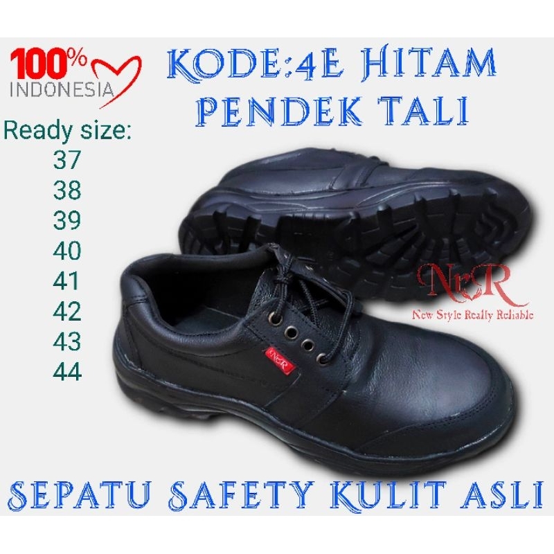 SEPATU SAFETY KULIT ASLI UJUNG DEPAN BESI SOL SUDAH DI JAHIT