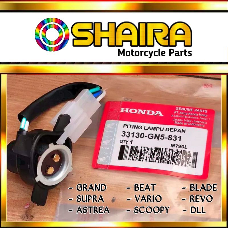 FITING LAMPU DEPAN/COP LAMPU/SOKET LAMPU/FITTING LAMPU DEPAN HONDA BEAT/SUPRA/VARIO/REVO/BLADE/DLL/S